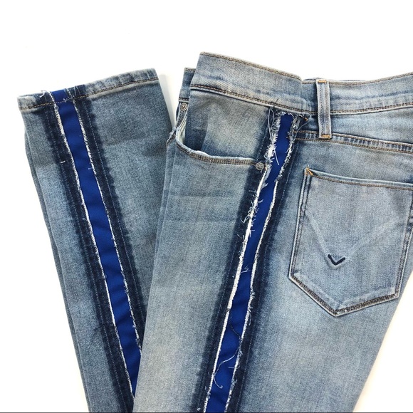 Hudson Jeans Denim - Hudson high waist skinny Barbara blue side stripe jeans 27 stretchy
